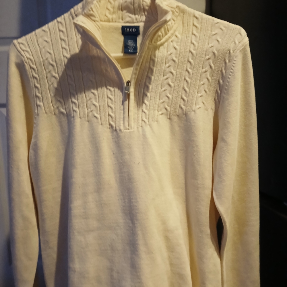 Izod Cream Cable Knit Sweater